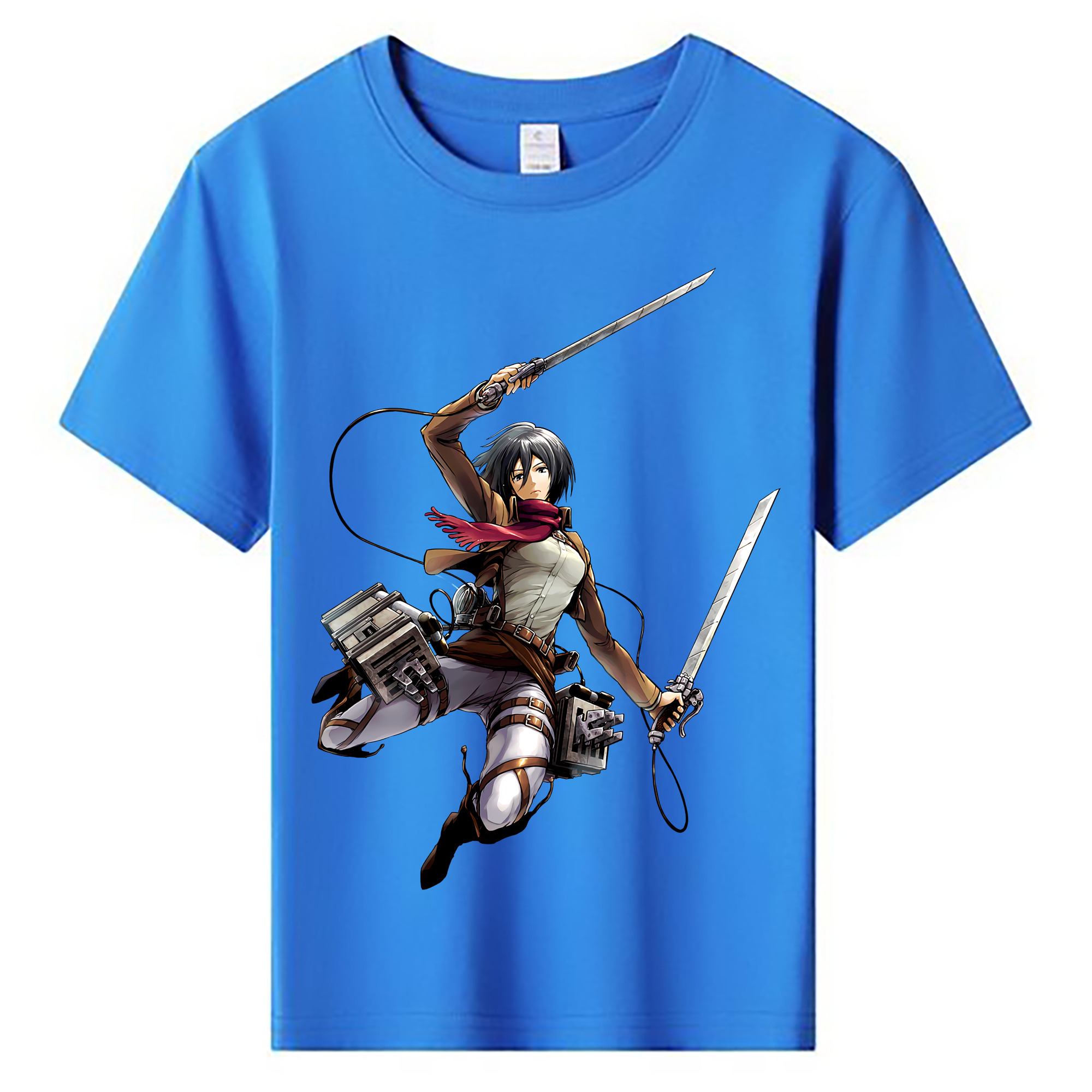 （画像用） 進撃の巨人 ミカサ·アッカーマン Attack on Titan Mikasa Ackerman 綿100％キッズTシャツ（フロントプリント）